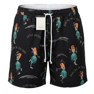 Lifted Anchors Dancing In The Dark Skeleton Hula Shorts Black XL LASM121-33